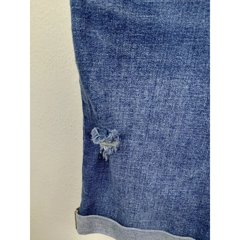 Old Navy Denim High Rise Cuffed Distressed Bermuda Shorts Women’s Size 2